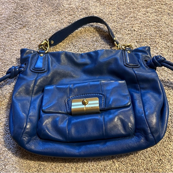 COACH 14758 Blue Leather Kristin Shoulder Satchel Bag - Picture 2 of 11